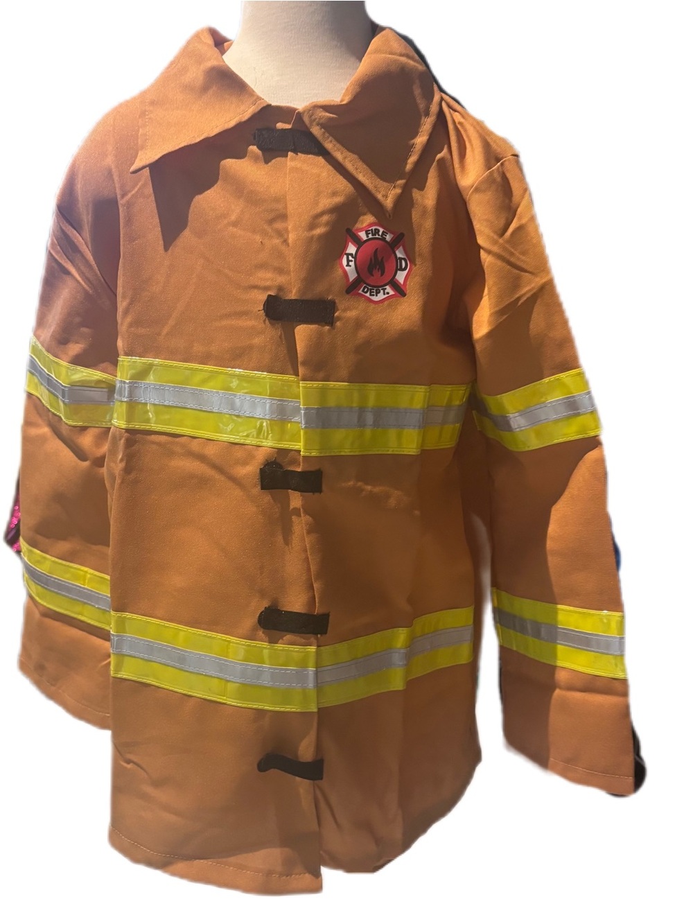 Mustard Yellow Kids Firefighter Costume with Yellow Reflective Stripes